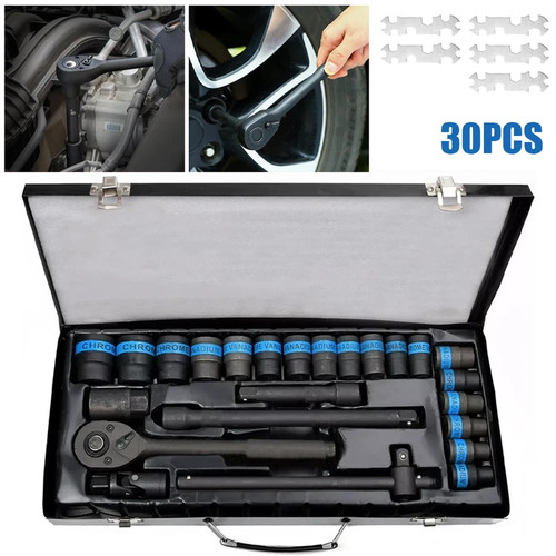 30pcs drive impact socket - 1/2",