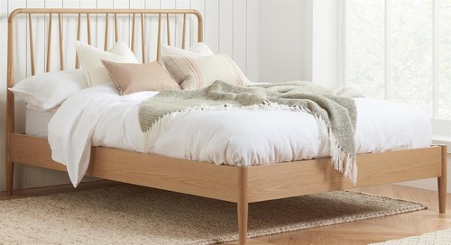 Oak wood bed - wood,