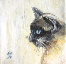 Siamese Cat Original Oil