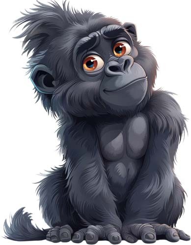 Colourful funny cute gorilla - funny,