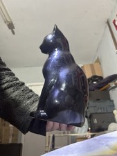 Black Ceramic Cat Figurine 