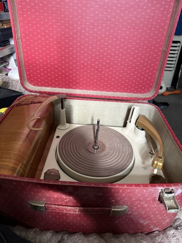 Vintage record player case - record, in