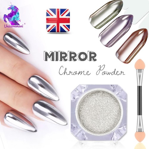 Silver mirror nail - silver, chrome