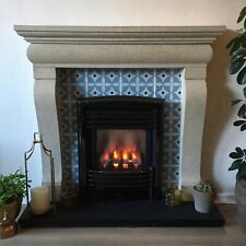 #Reproduction Reclaimed French Farmhouse Carved Stone Fireplace Rustic Surround#