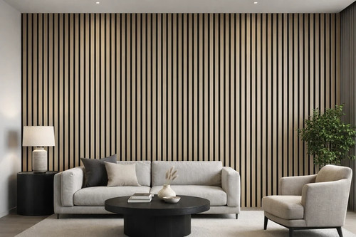 Pvc oak slat wall - 61-pvc,