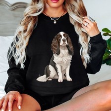 Springer Spaniel Dog Animals Womens Sweatshirt Graphic Illustration Jumper