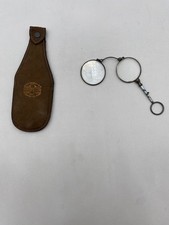 Vintage folding Lorgnette with a leather case