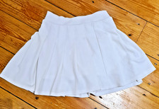 Fashion Pleated Ivory White Tennis Skirt/Skort With Integral Shorts Size 6 UK