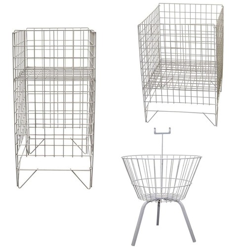 White square round dump bins - dump,