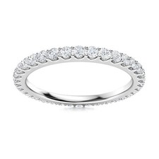 0.60Ctw Round Moissanite 925 Sterling Silver Full Eternity Wedding Band Ring