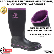 LADIES MUCKER BOOTS, SIZE 3-8, HORSE,EQUESTRIAN,YARD,COUNTRY,NEOPRENE,WELLINGTON