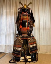 Antique Japanese Samurai Armor Life Size Yoroi Kabuto Menpo with box