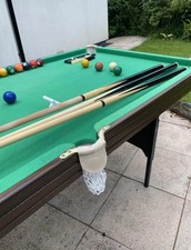 Pureline 6ft Folding Snooker & Pool Table : Finish : Dark walnut