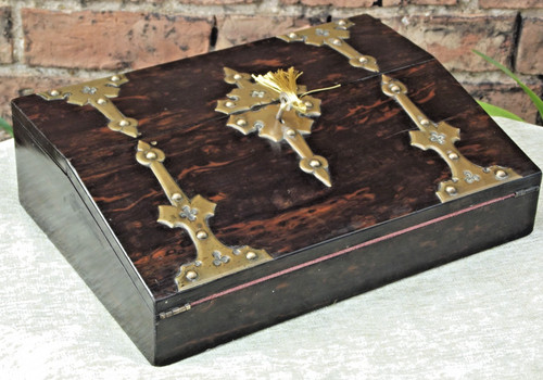 Coromandel and brass lap - coromandel, desk