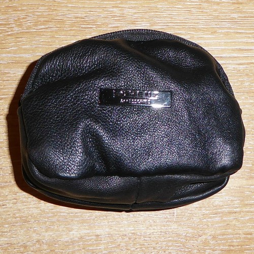 Zipped coin purse real leather - purse,
