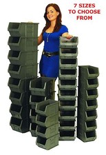 New Quality BRITISH MADE Grey Plastic Parts Storage Bins Boxes Choice Of 7 Sizes