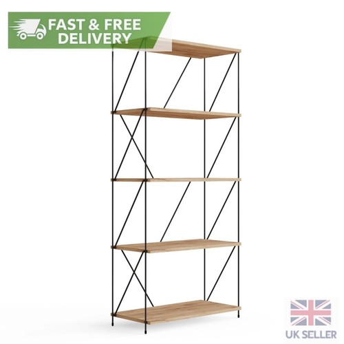 Oak bookshelf cubed storage - bookshelf,