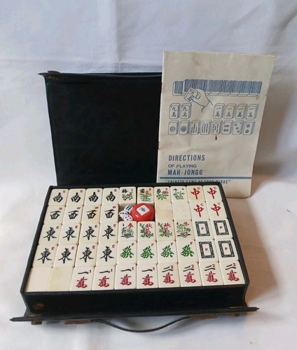 Mahjong set white tiles book - mahjong,