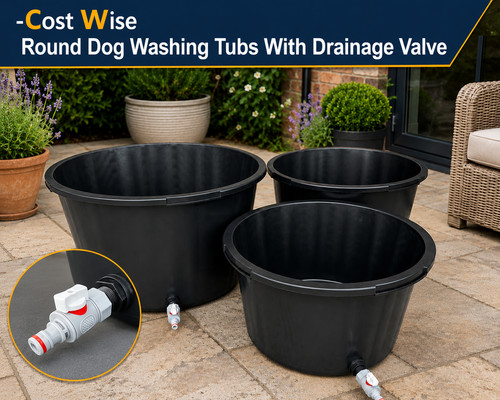 Dog washing bath pool round - dog, pool/round
