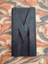 Large Wooden Letterpress Printing Block Type 5 Inches High Of A Letter M