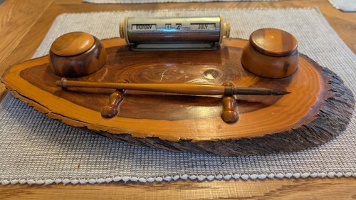 Vintage wood desk set - desk,