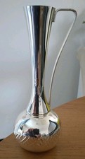 Gorgeous Vintage German Silver Plated Patterned Bud Vase/Urn with Handle