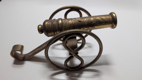 Vintage brass miniature cannon - brass,