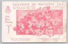 Vintage Salvation Army Postcard Souvenir of Mothers' Day Invitation Blossom