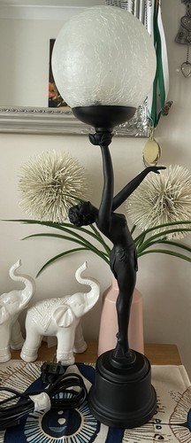 Art deco nude - deco, lamp