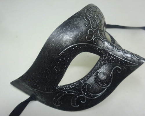 Black silver unisex venetian - silver,
