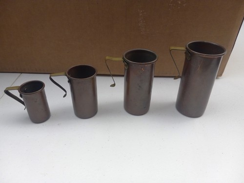 Vintage copper measuring cups - measuring,