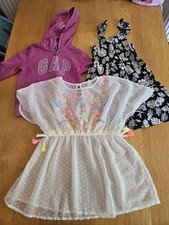 Girls 6-7 years summer bundle - dress, beach/swim wear cover-up & Zip gap jacket