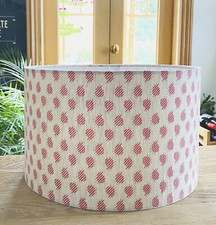 HANDMADE LAMPSHADE IN SUSIE WATSON 'NINA' ROSE LINEN FABRIC DRUM OR TAPERED