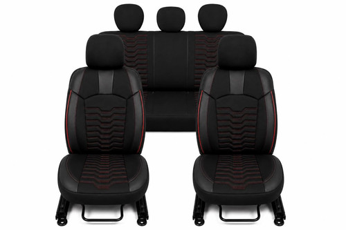 Seat covers black red - red, for