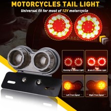 Universal Motorcycle Bike LED Stop Brake License Plate Rear Tail Light Smoke Len