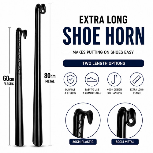 80cm long handle metal - metal, shoe