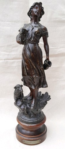 Antique french spelter - spelter, bronzed