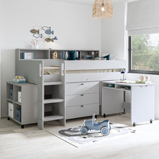 Grey Mid Sleeper Cabin Bed