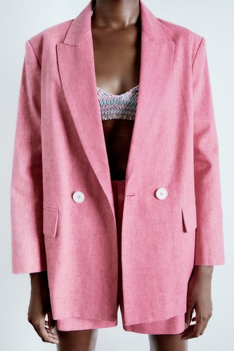 Zara pink linen blend - pink,