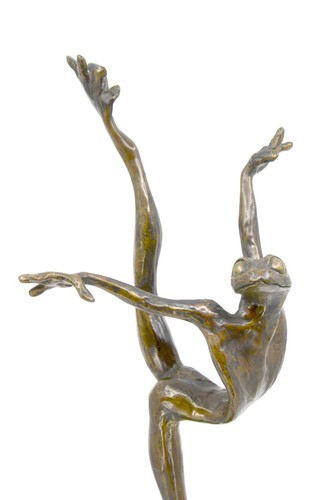 Vintage bronze frog ballerina - bronze,