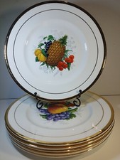6× Pall Mall Ware English Bone China Dinner Collector Plates Fruits 10.5"