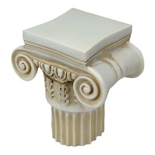 Ionic Order Column Pillar Pedestal Capital Base Greek Roman Cast Marble Statue