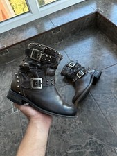 Vintage Sendra Woman Buckles Leather Boots 37 Sz 7 US