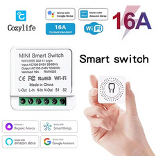 16A MINI Wifi Smart Switch Timer Wireless Switches w/ Tuya Alexa Google Home