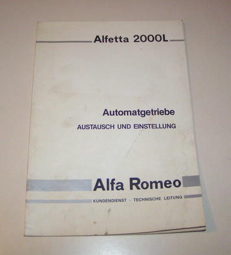 Maintenance manual alfa - alfa, romeo