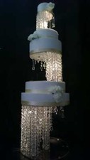Crystal cake stand + 2 separators chandelier wedding cake with LED Lights,set