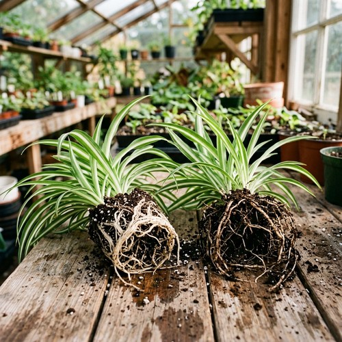 Live variegated spider - spider, plant