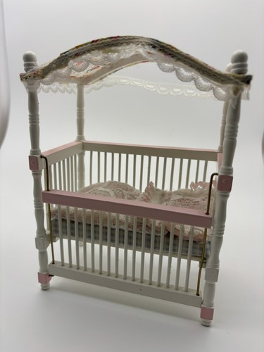 Dolls house crib white - dolls,
