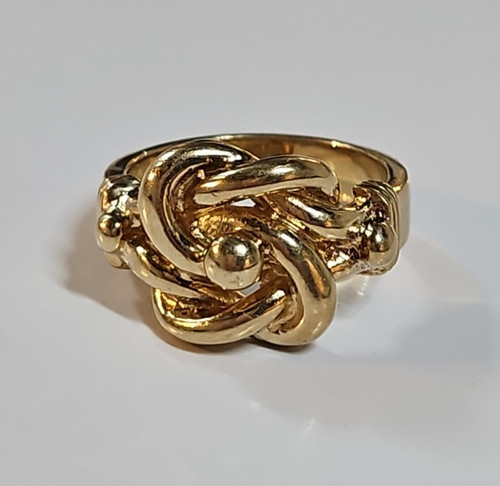 9ct yellow gold knot ring - yellow,