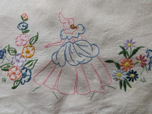 Vintage crinoline lady - lady, hand